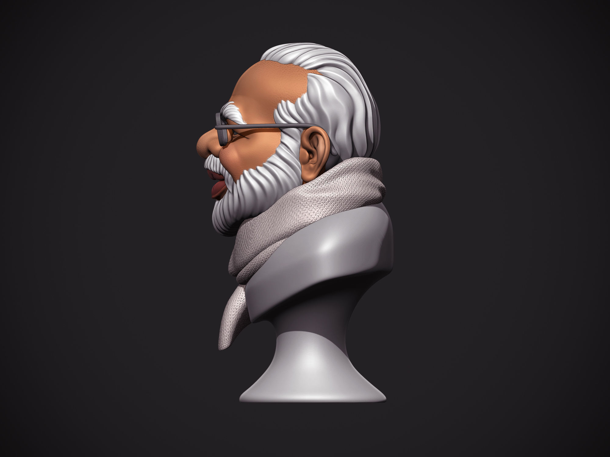 PM Modi Cartoon Bust 3D print model_12