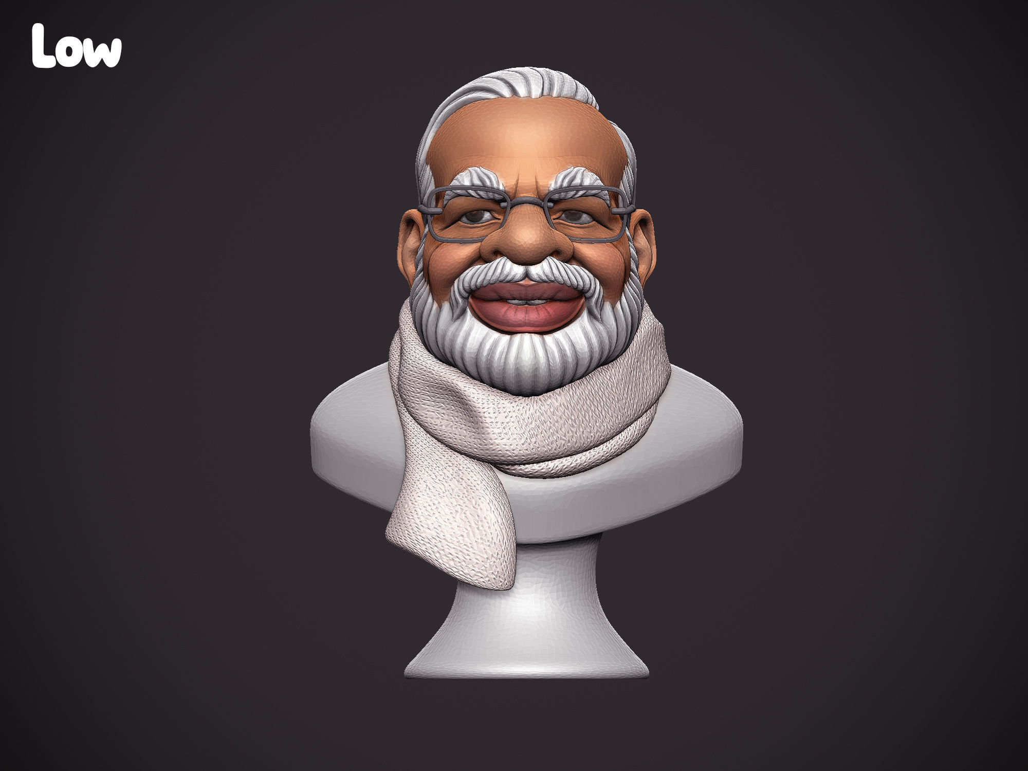 PM Modi Cartoon Bust 3D print model_33