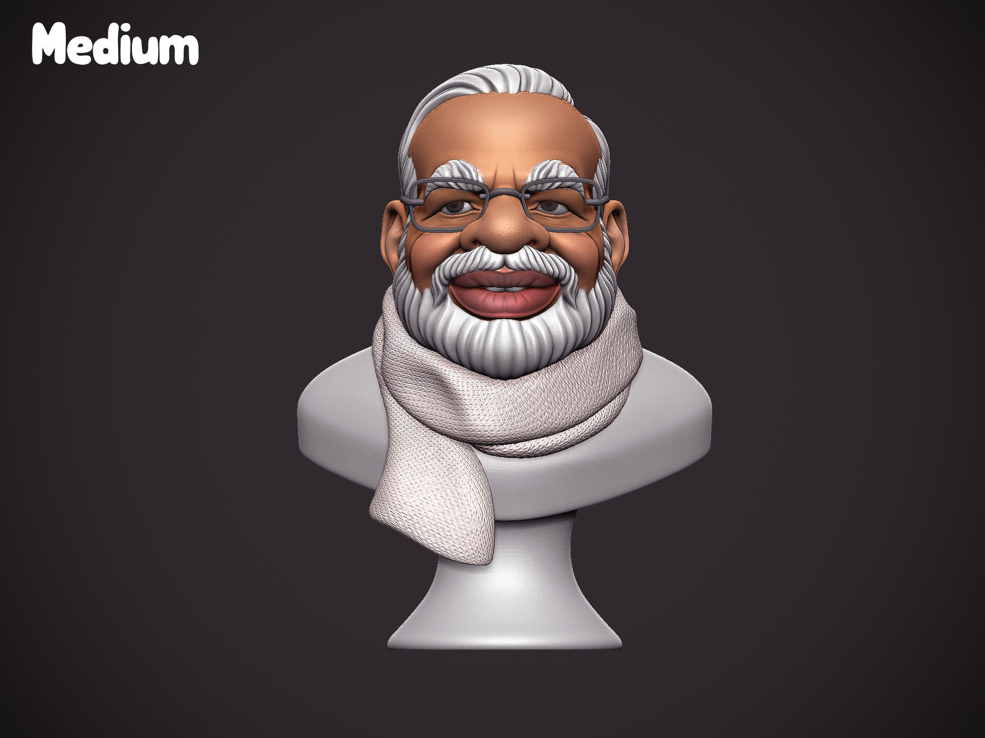 PM Modi Cartoon Bust 3D print model_31