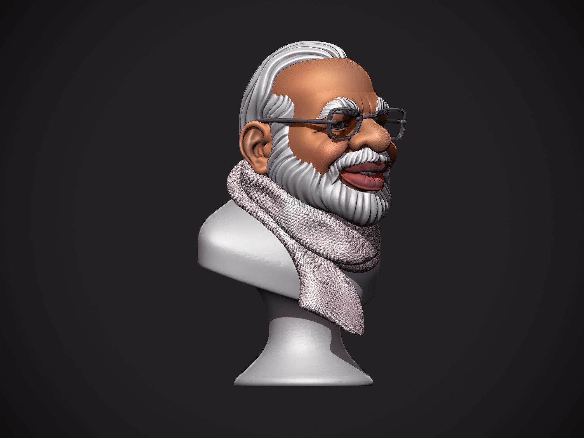PM Modi Cartoon Bust 3D print model_3