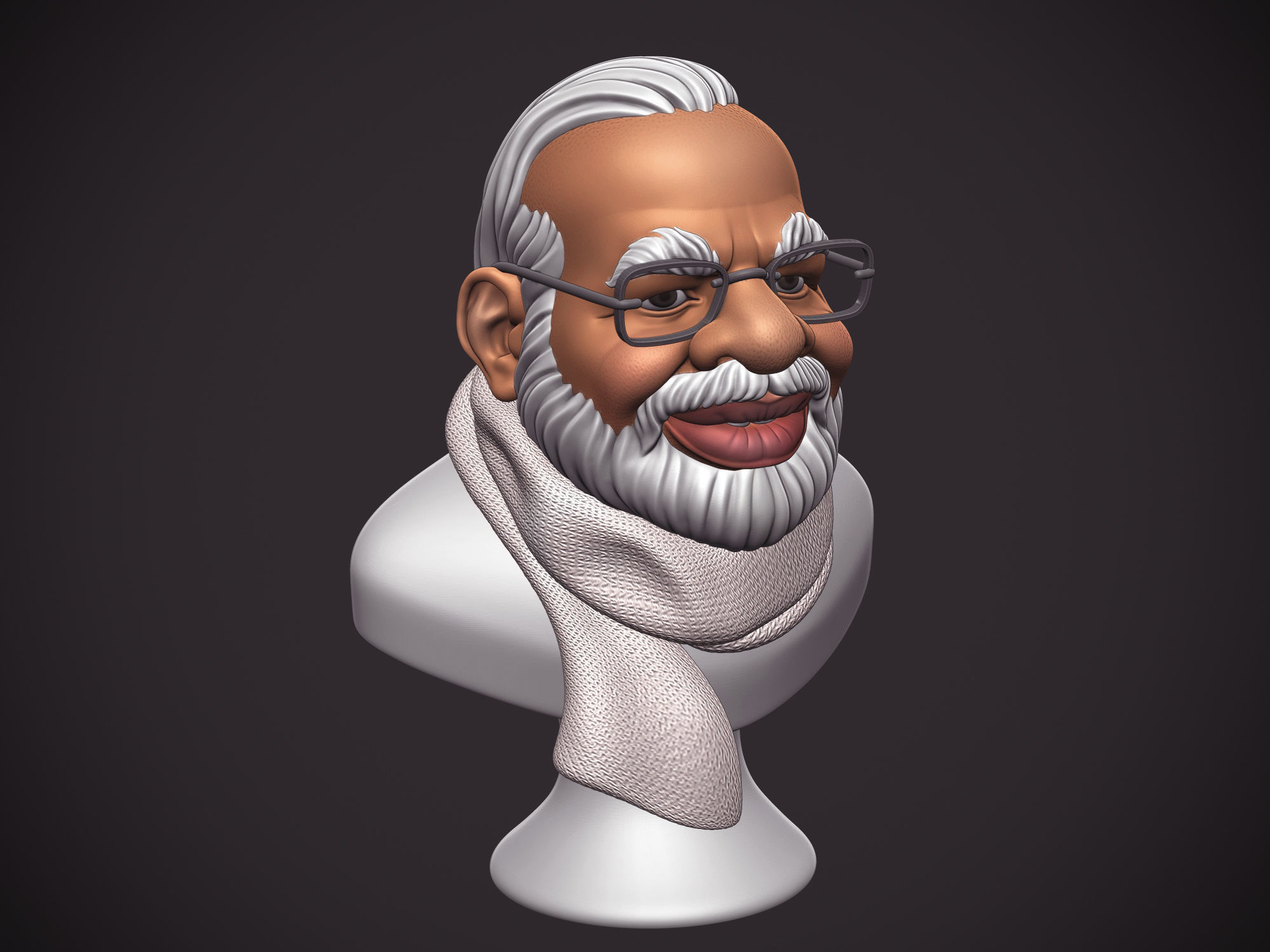PM Modi Cartoon Bust 3D print model_37