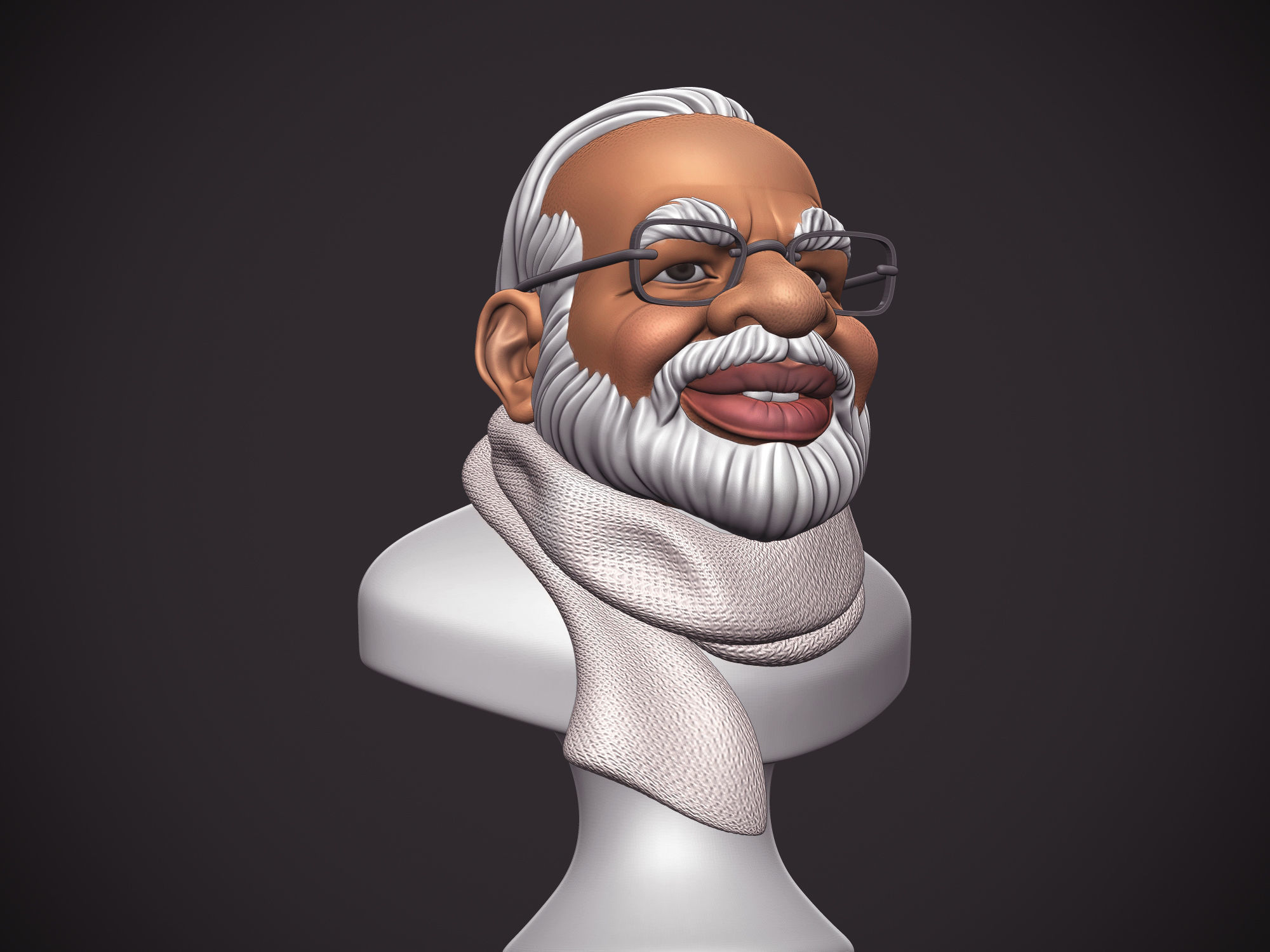 PM Modi Cartoon Bust 3D print model_36