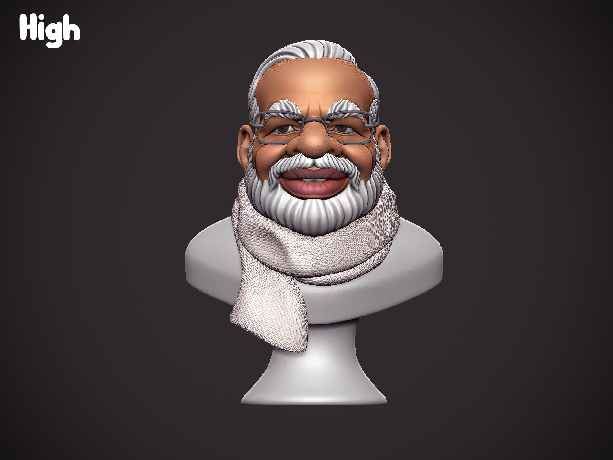 PM Modi Cartoon Bust 3D print model_32