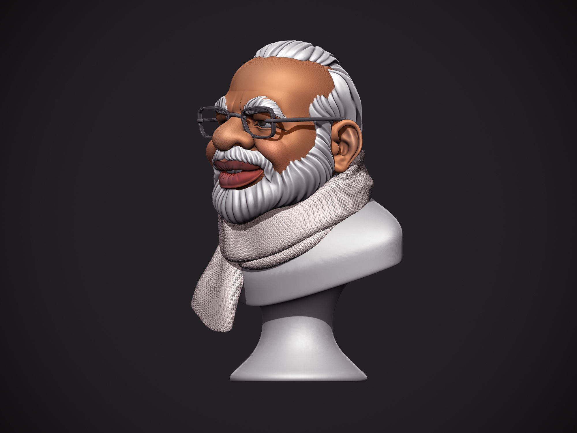 PM Modi Cartoon Bust 3D print model_14