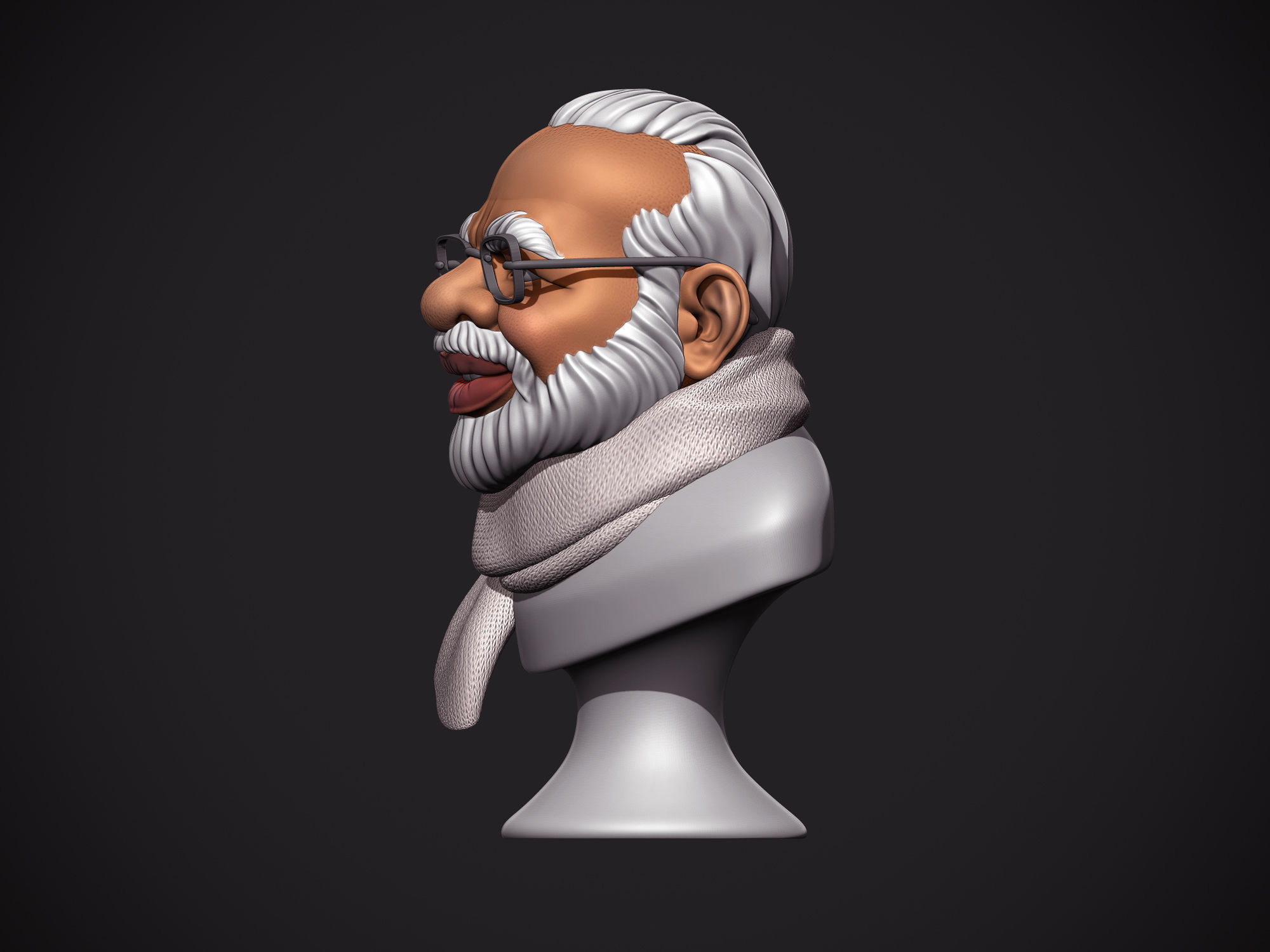 PM Modi Cartoon Bust 3D print model_13