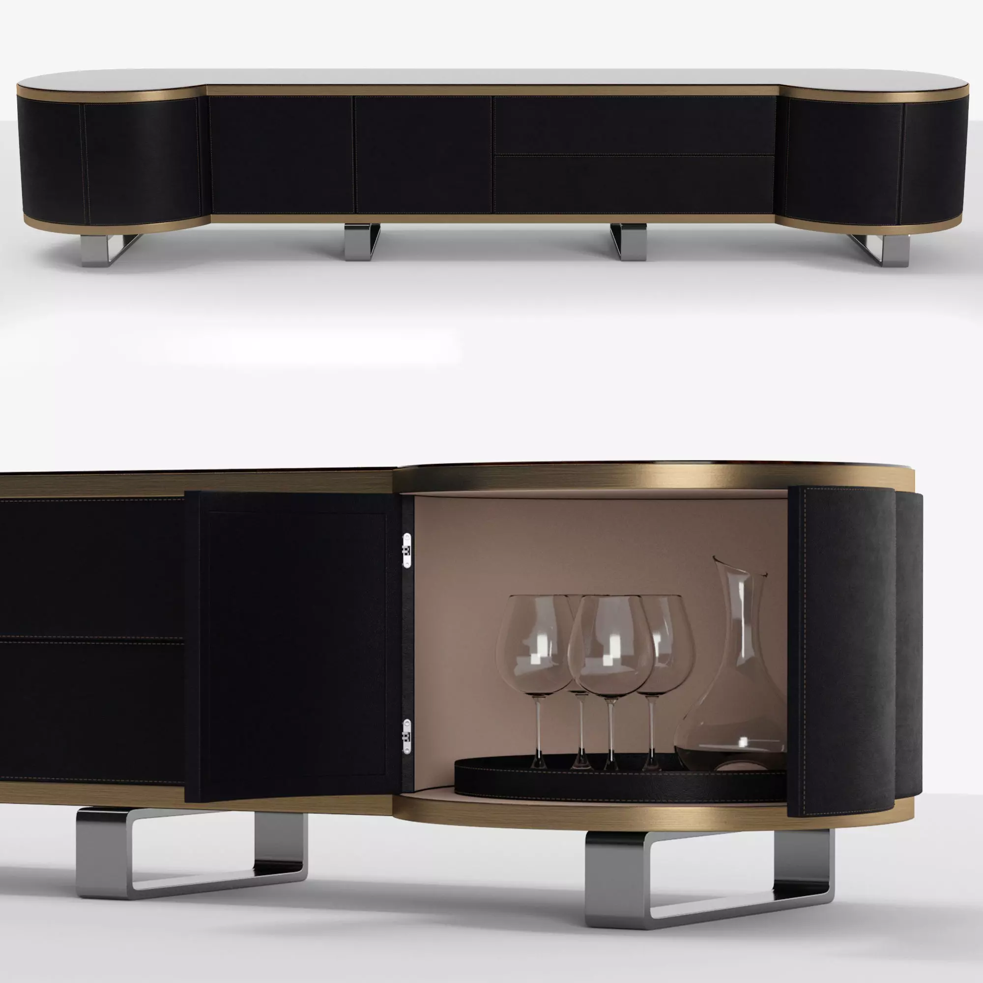 Longhi Courbet sideboard 3D model