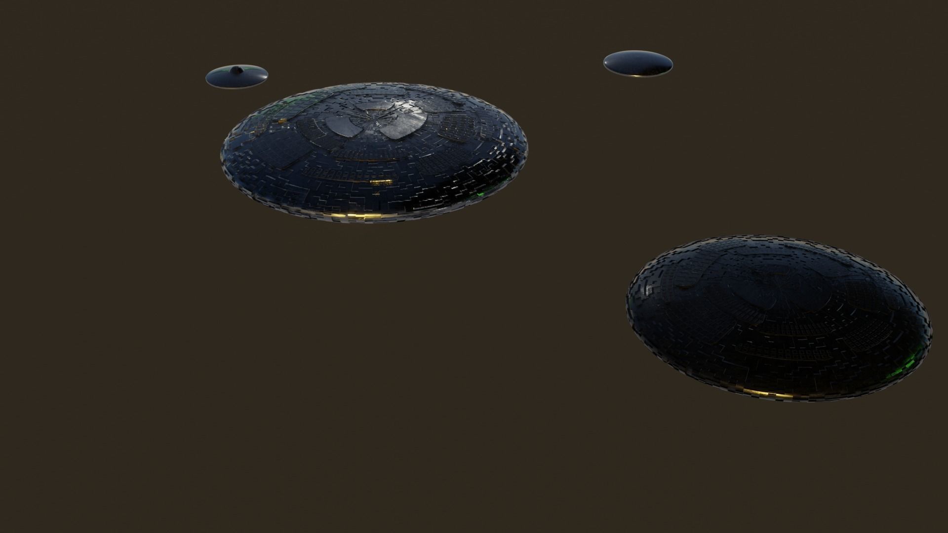 Spaceship 3D model and Kit ufo 3D models 3D Model Collection_9