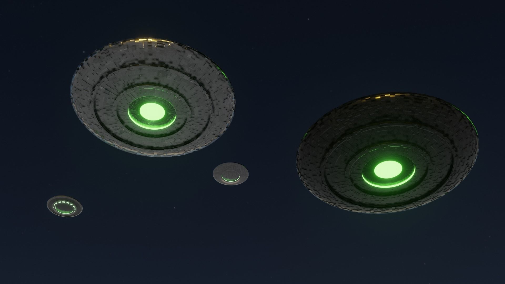 Spaceship 3D model and Kit ufo 3D models 3D Model Collection_10