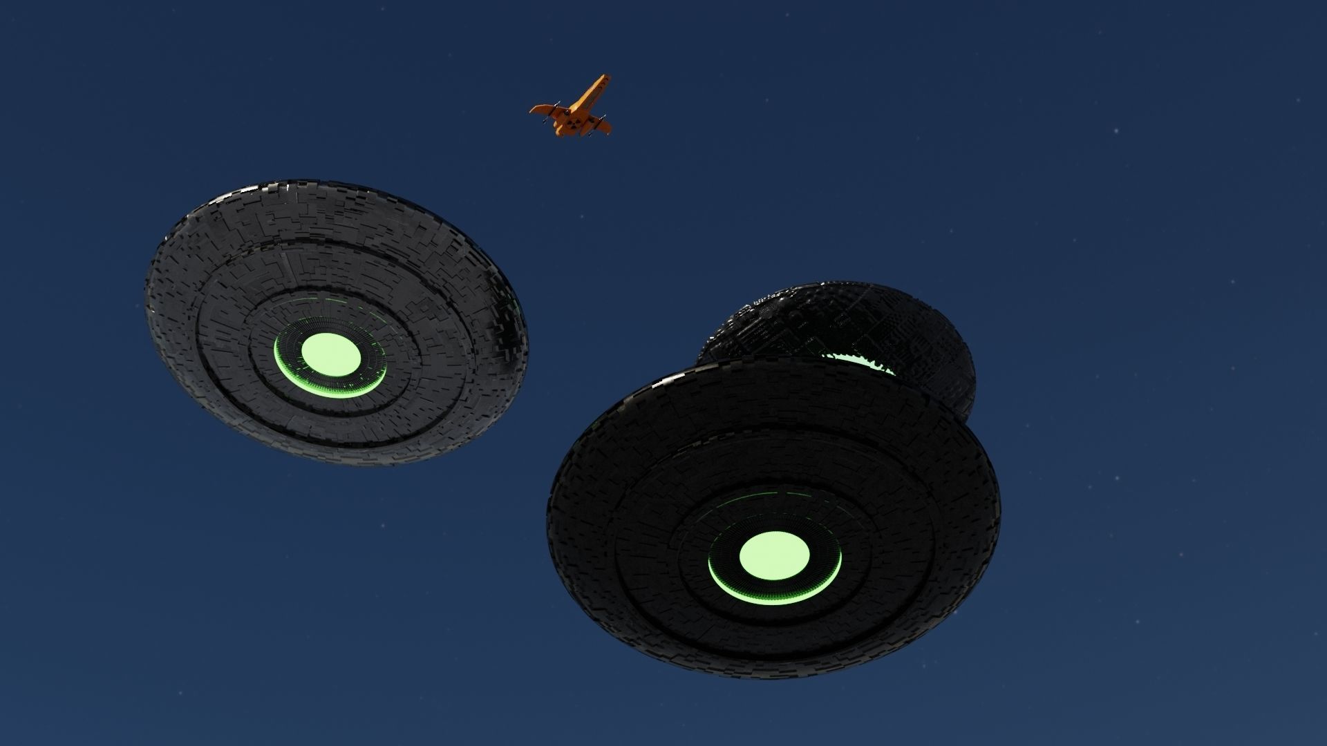 Spaceship 3D model and Kit ufo 3D models 3D Model Collection_1