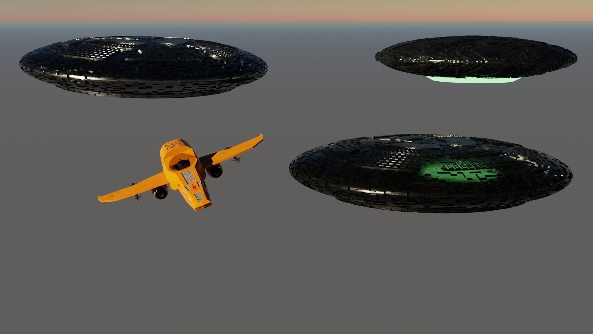 Spaceship 3D model and Kit ufo 3D models 3D Model Collection_5