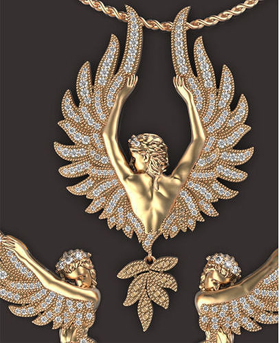 pendant and earrings magerit 3D print model