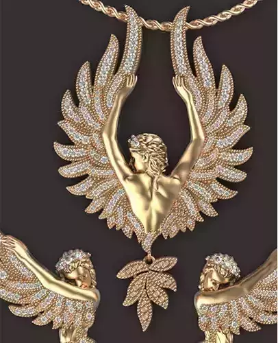 pendant and earrings magerit 3D print model