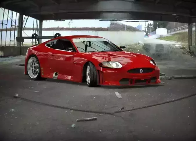 Jaguar XKR GT2 Free low-poly 3D model