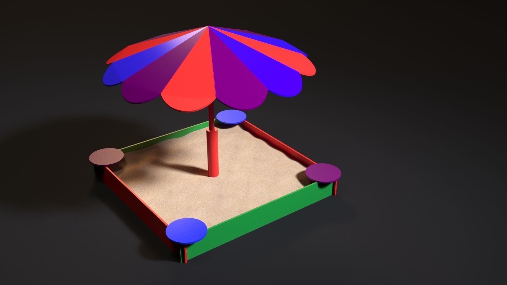 Sandbox Umbrella 3D model_3