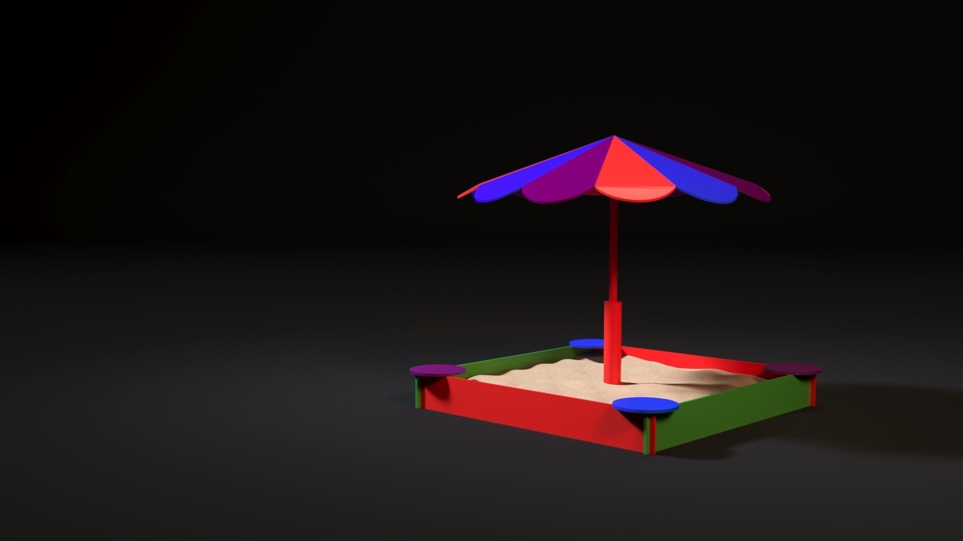 Sandbox Umbrella 3D model_1