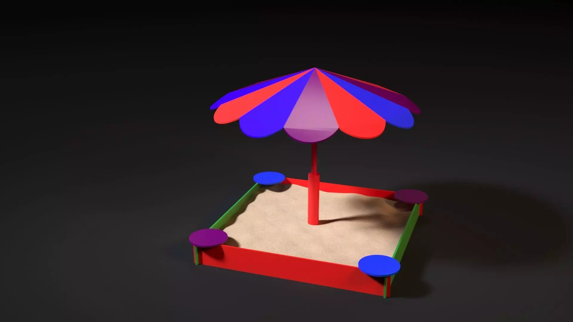 Sandbox Umbrella 3D model_0