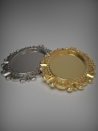Blank pendant tray 3D printable model 3D print model