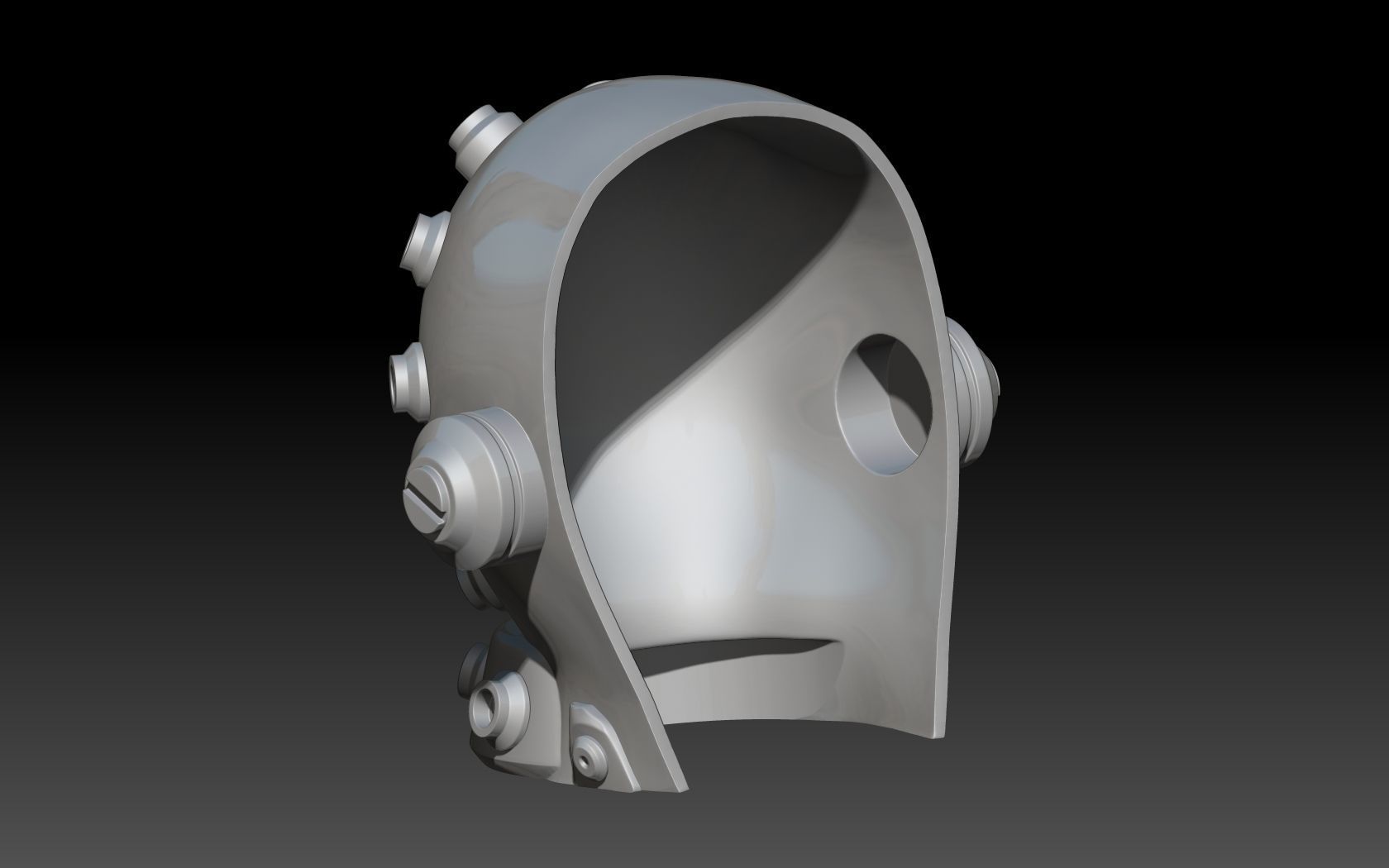 Fallout Tactics Helmet 3D print model_5