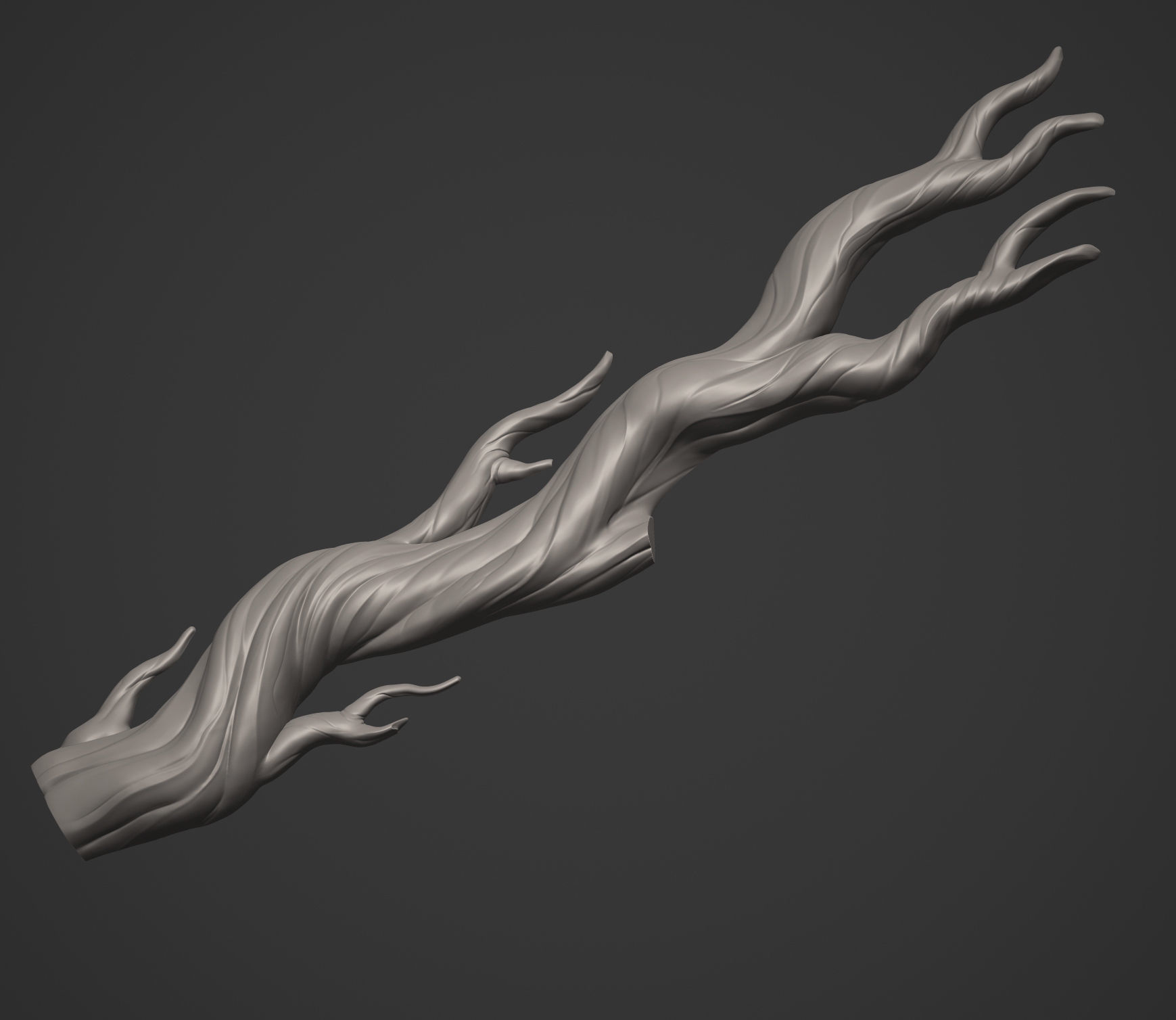 Beautiful Stylized Tree Trunk 3D print model_3