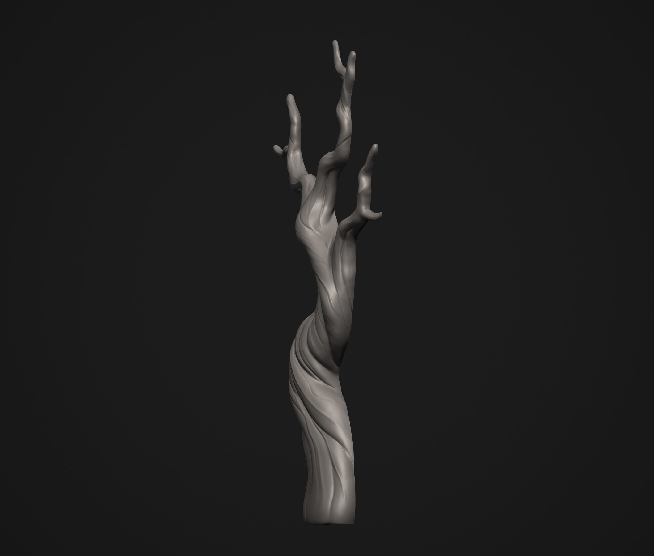 Beautiful Stylized Tree Trunk Short  3D print model_9