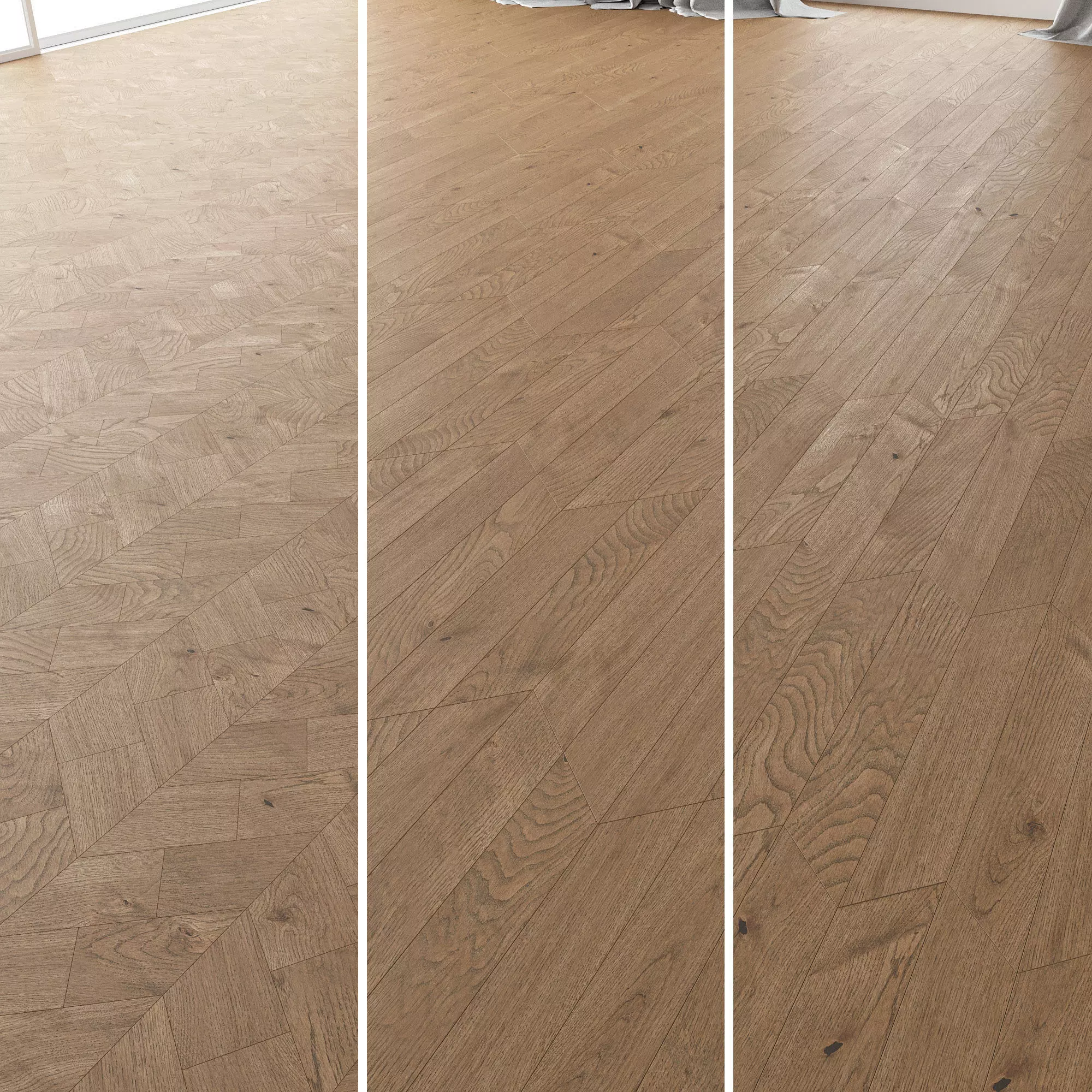 Parquet Oak Estate NEW Sanded set 6 3D model_0