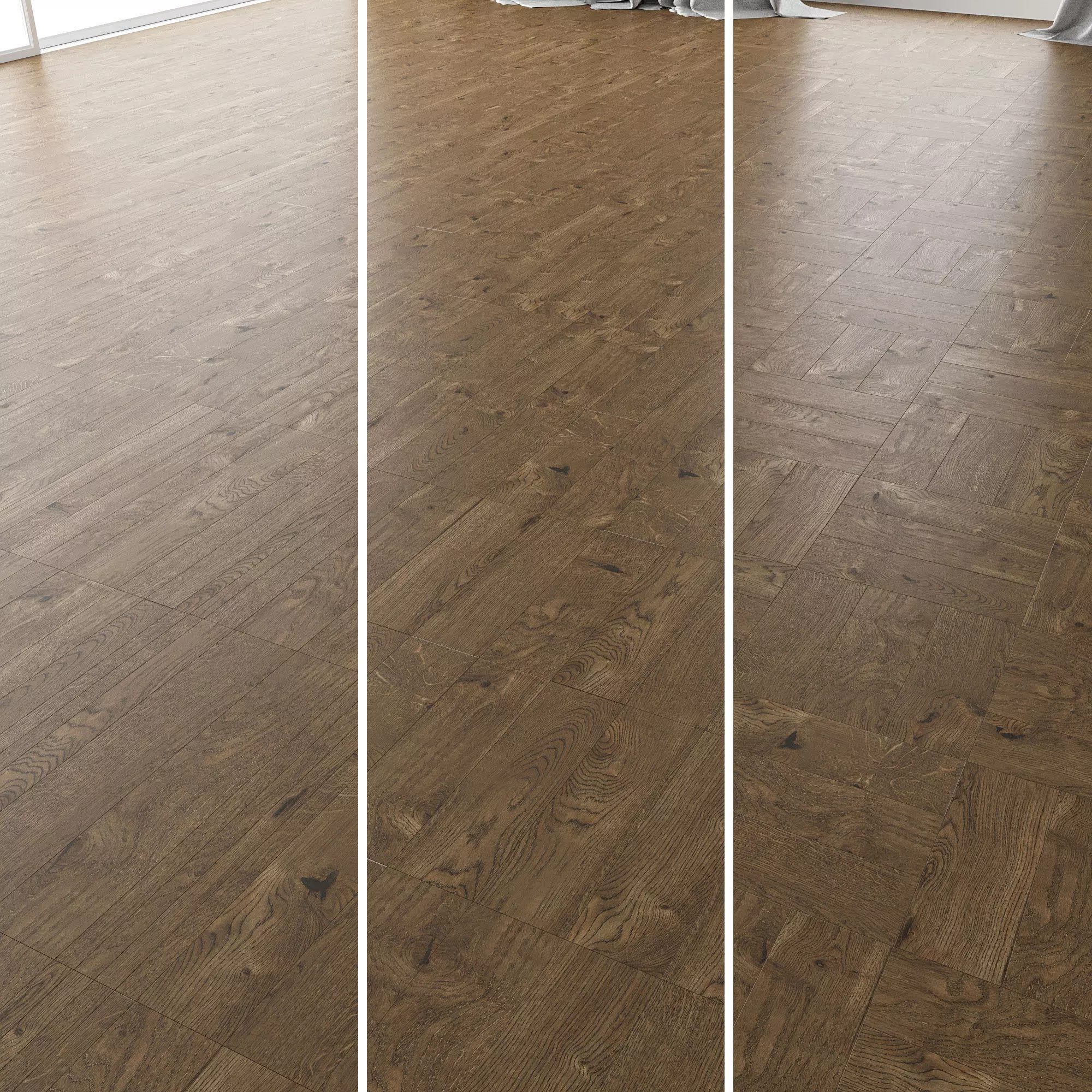 Parquet Oak Estate NEW Brushed set 3 3D model_0