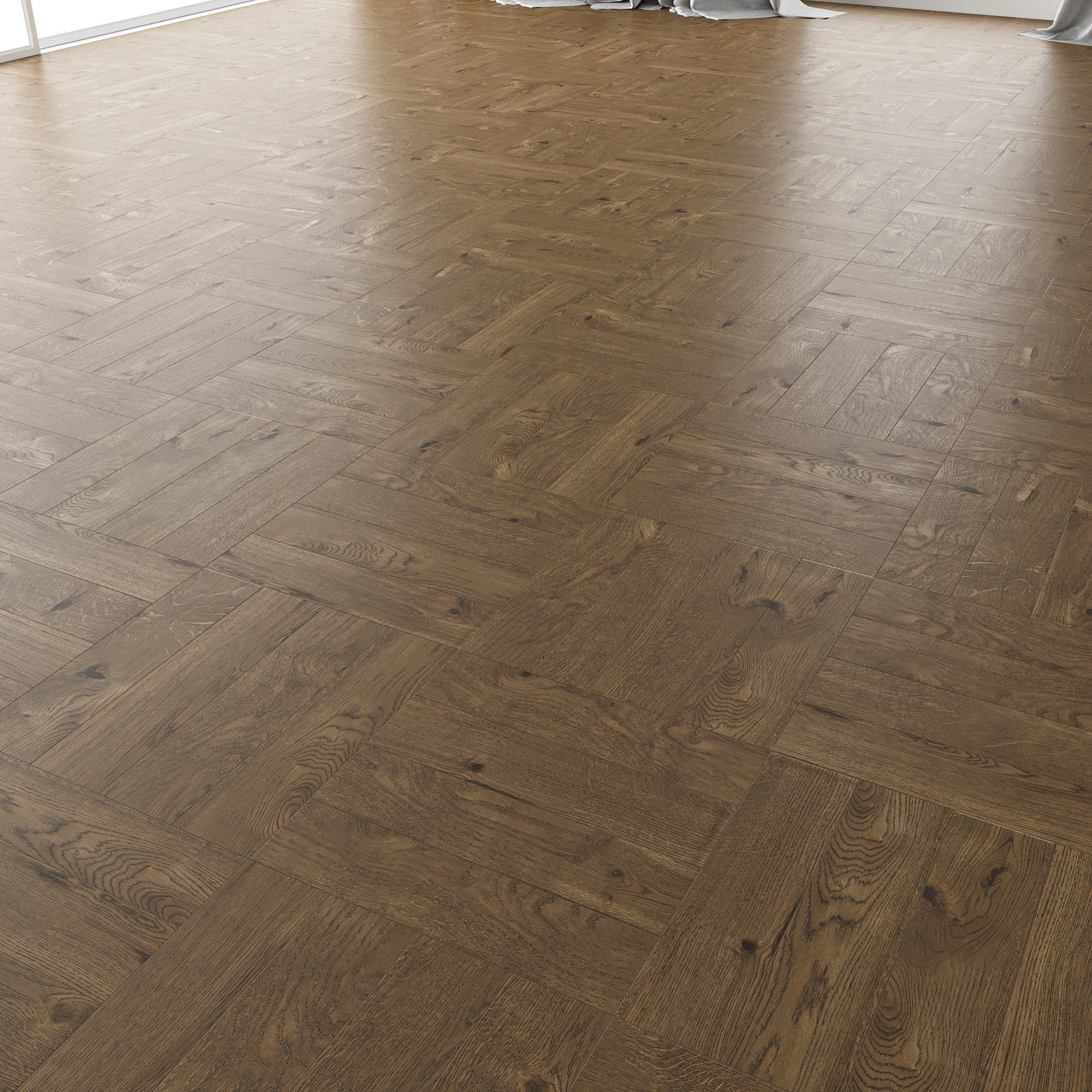  Parquet Oak Estate NEW Brushed set 4 3D model_1
