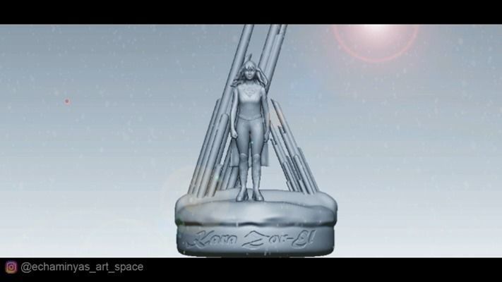 Melissa Benoist Supergirl Sculpture 3D print model_5