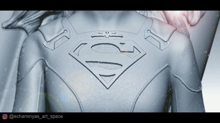 Melissa Benoist Supergirl Sculpture 3D print model_2