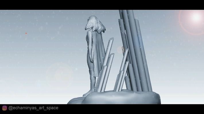 Melissa Benoist Supergirl Sculpture 3D print model_4