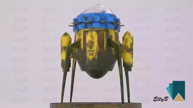 Time Machine Aged Low-poly 3D model
