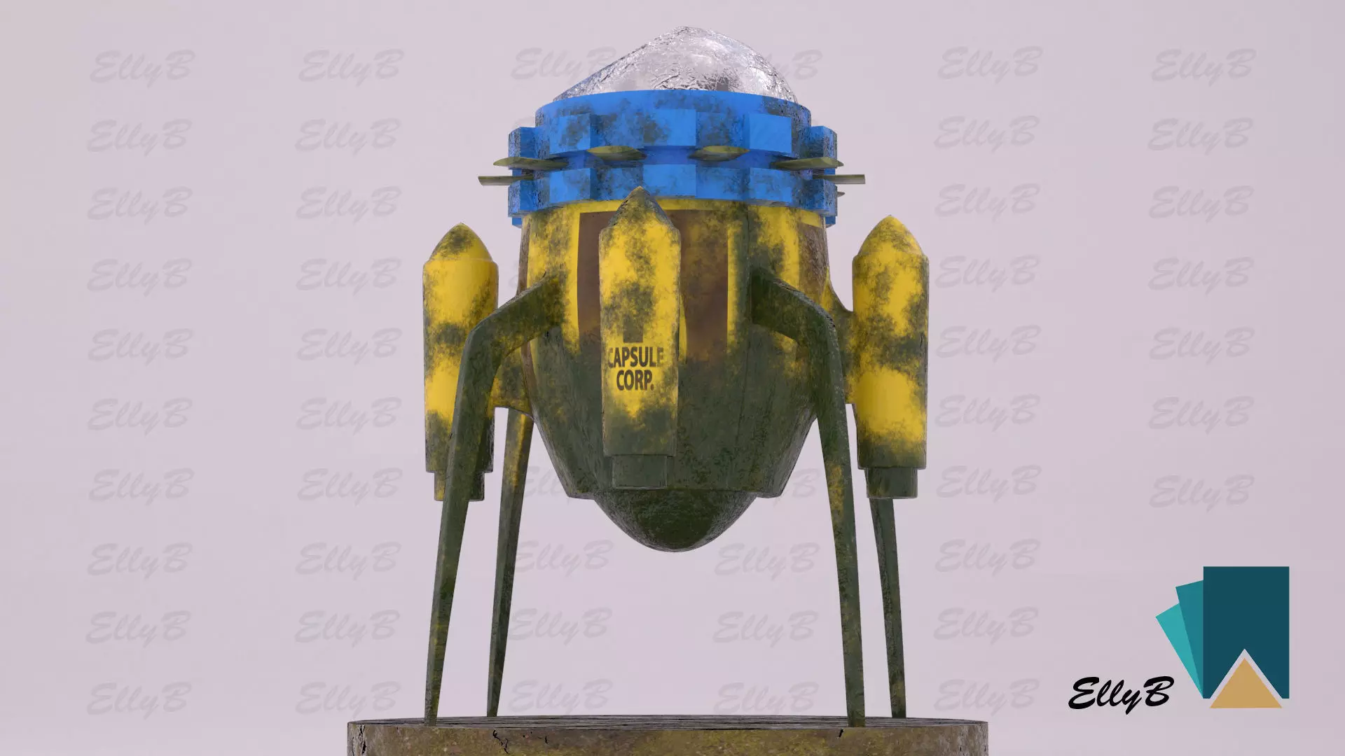 Time Machine Aged Low-poly 3D model_0