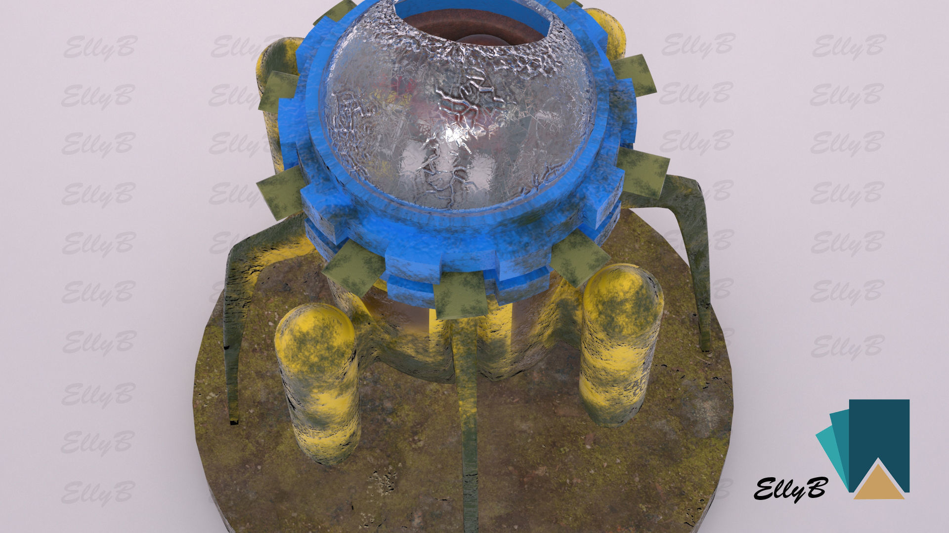 Time Machine Aged Low-poly 3D model_4