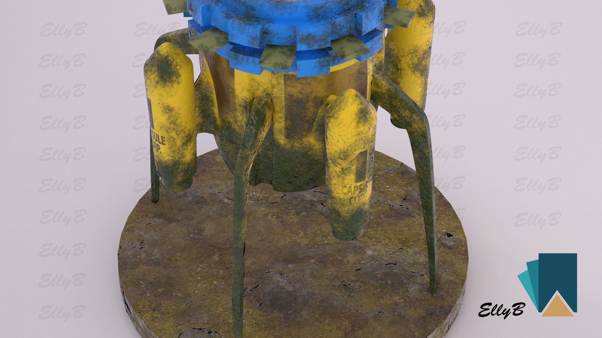 Time Machine Aged Low-poly 3D model_5