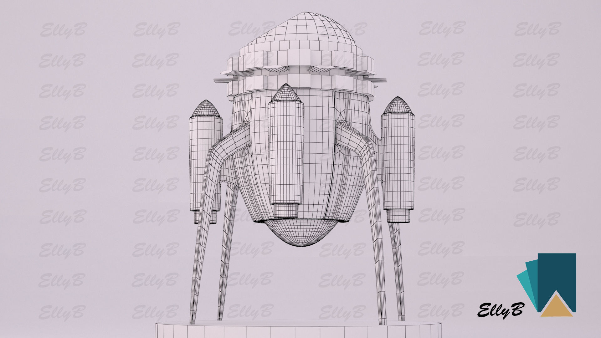 Time Machine Aged Low-poly 3D model_7