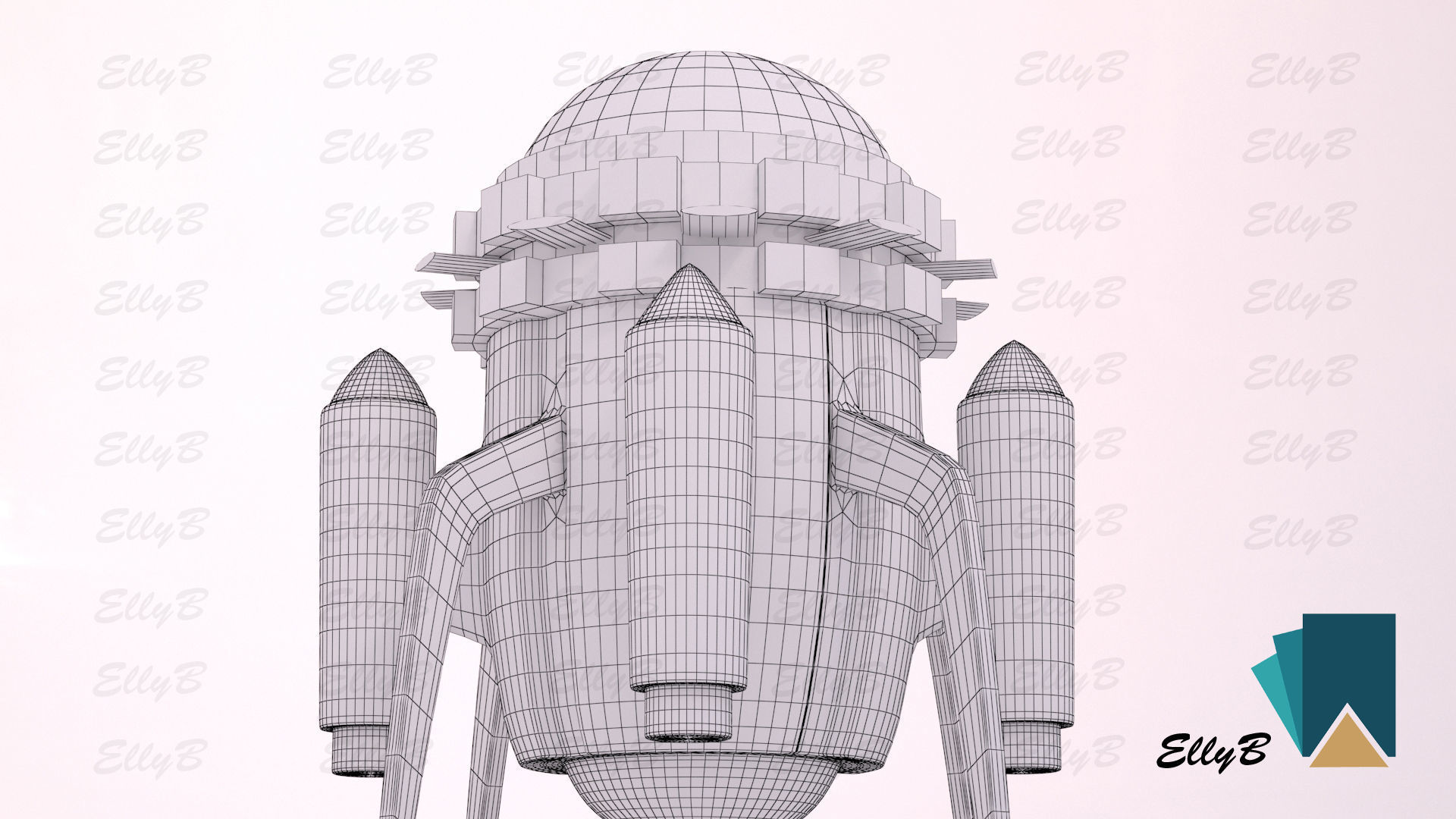 Time Machine Aged Low-poly 3D model_10