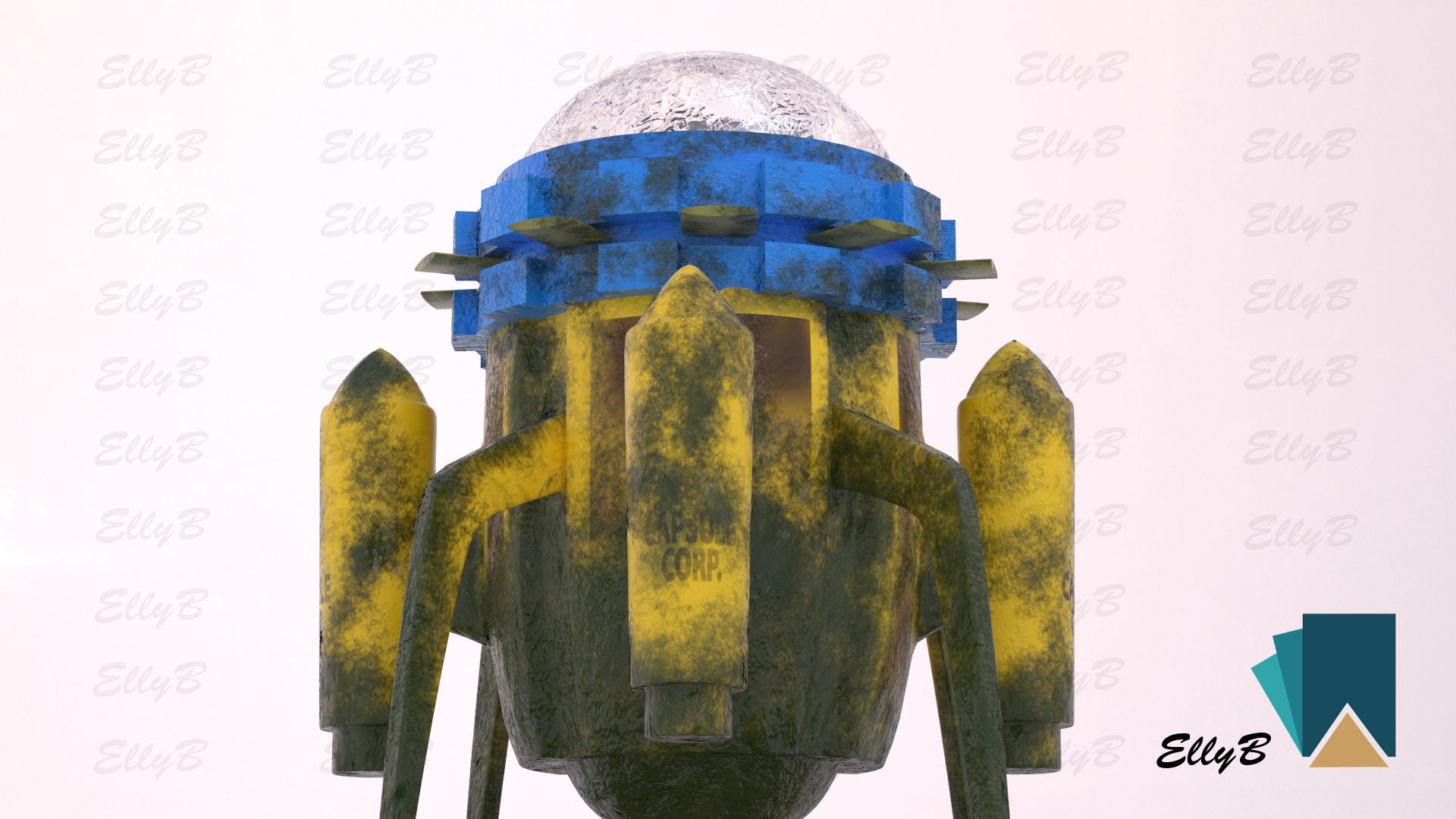 Time Machine Aged Low-poly 3D model_6