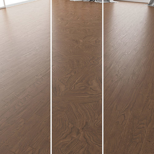 Parquet Oak Black Walnut Firestop set 7 3D model