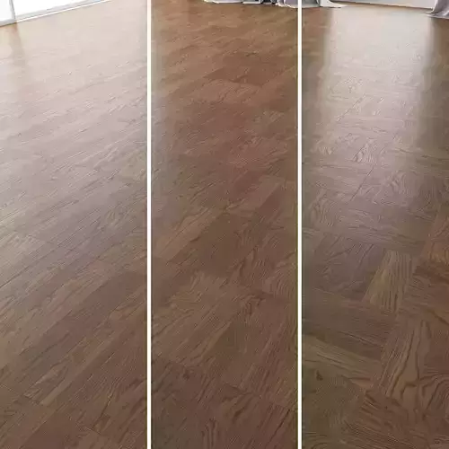 Parquet Oak Black Walnut Brushed set 3 3D model