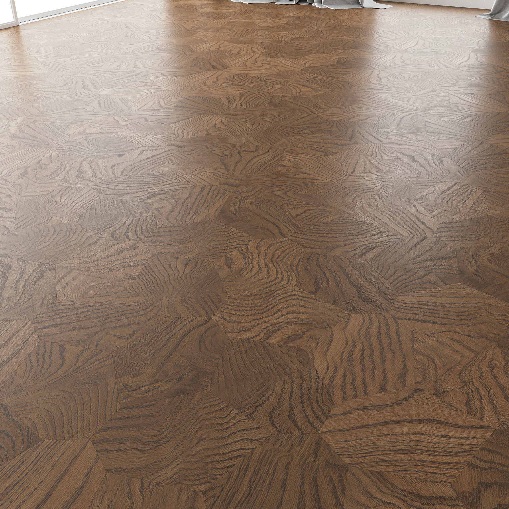 Parquet Oak Black Walnut Brushed set 7 3D model_3