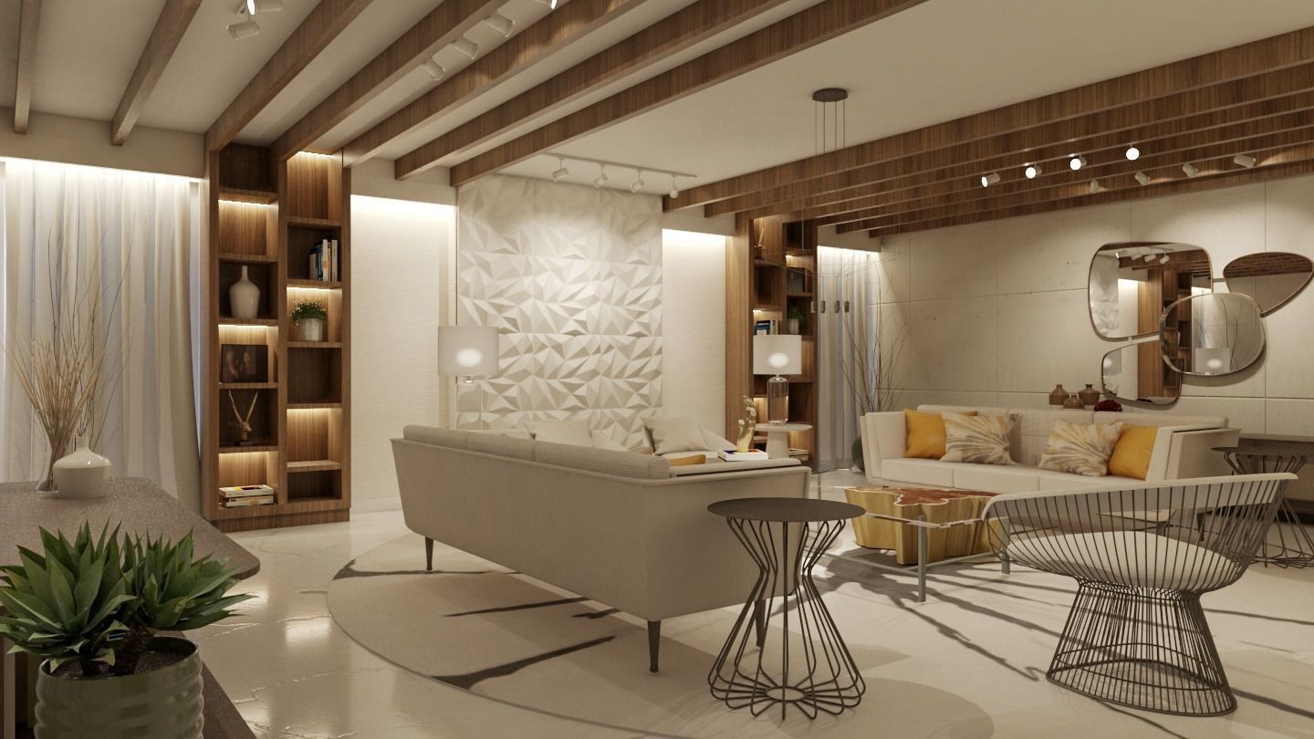 CONTEMPORARY MODERN LIVING ROOM 3D model_1