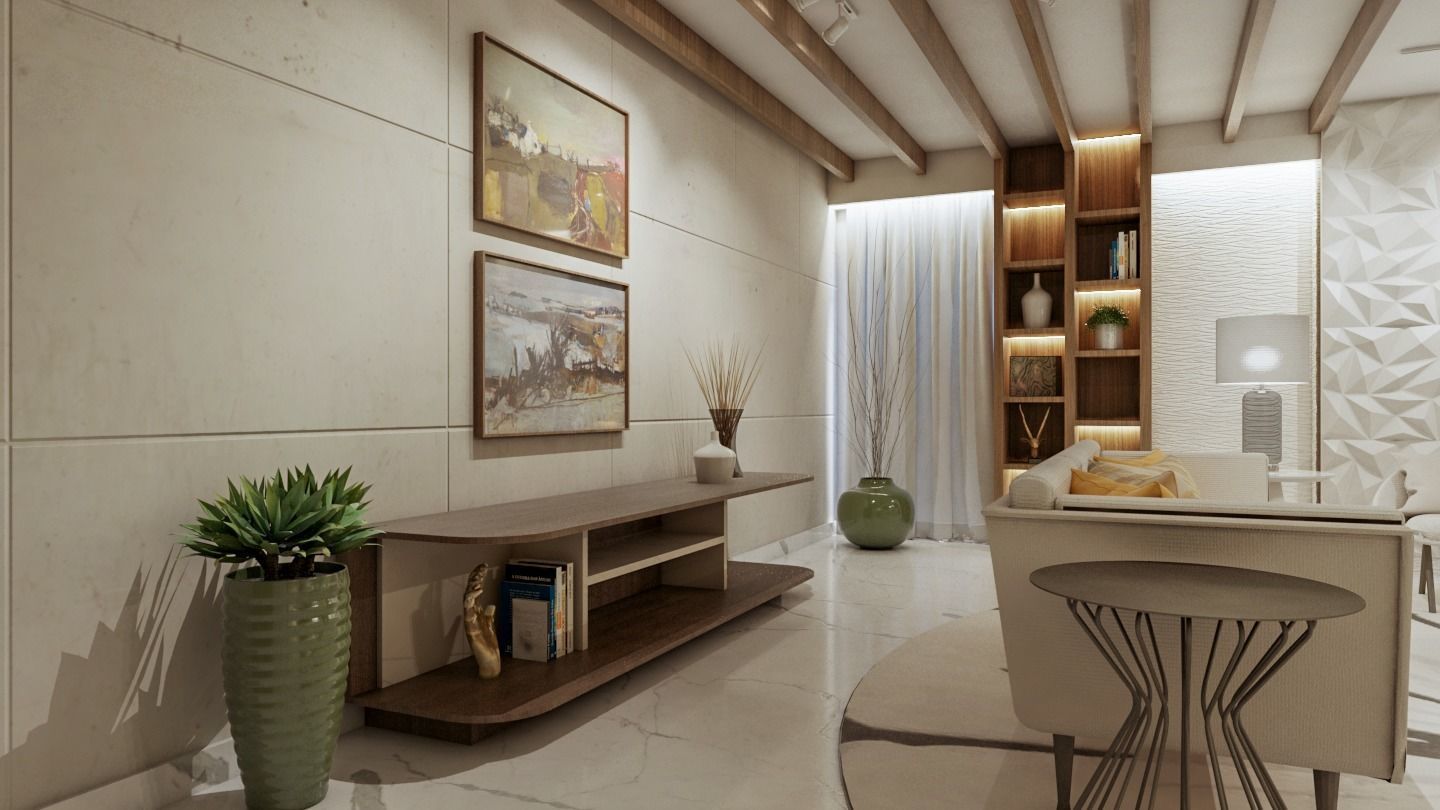 CONTEMPORARY MODERN LIVING ROOM 3D model_3