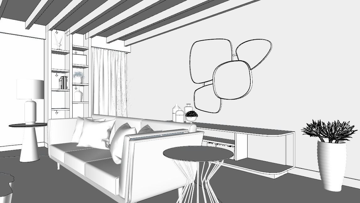 CONTEMPORARY MODERN LIVING ROOM 3D model_4