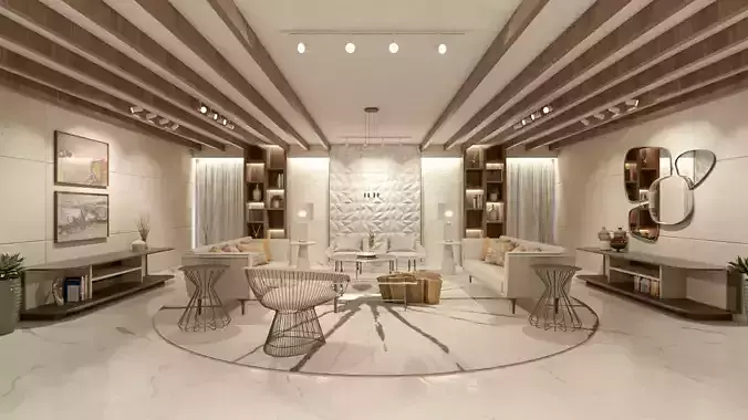 CONTEMPORARY MODERN LIVING ROOM  3D model