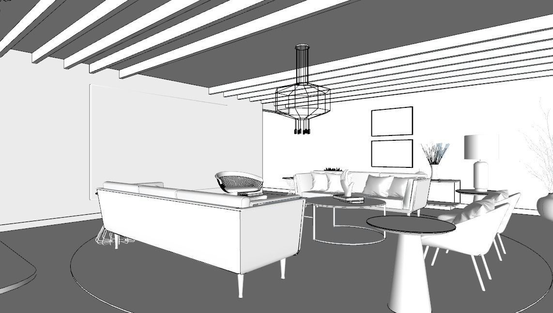 CONTEMPORARY MODERN LIVING ROOM 3D model_6