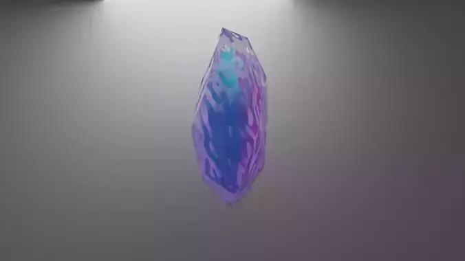 Crystal piece of glass hanging from light fixture