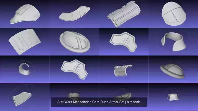 Star Wars Mandalorian Cara Dune Armor Set 3D Model Collection