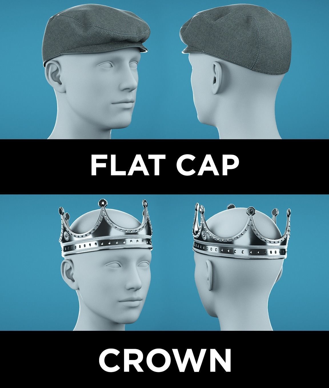 10 Marvelous Designer Hats 3D model_5