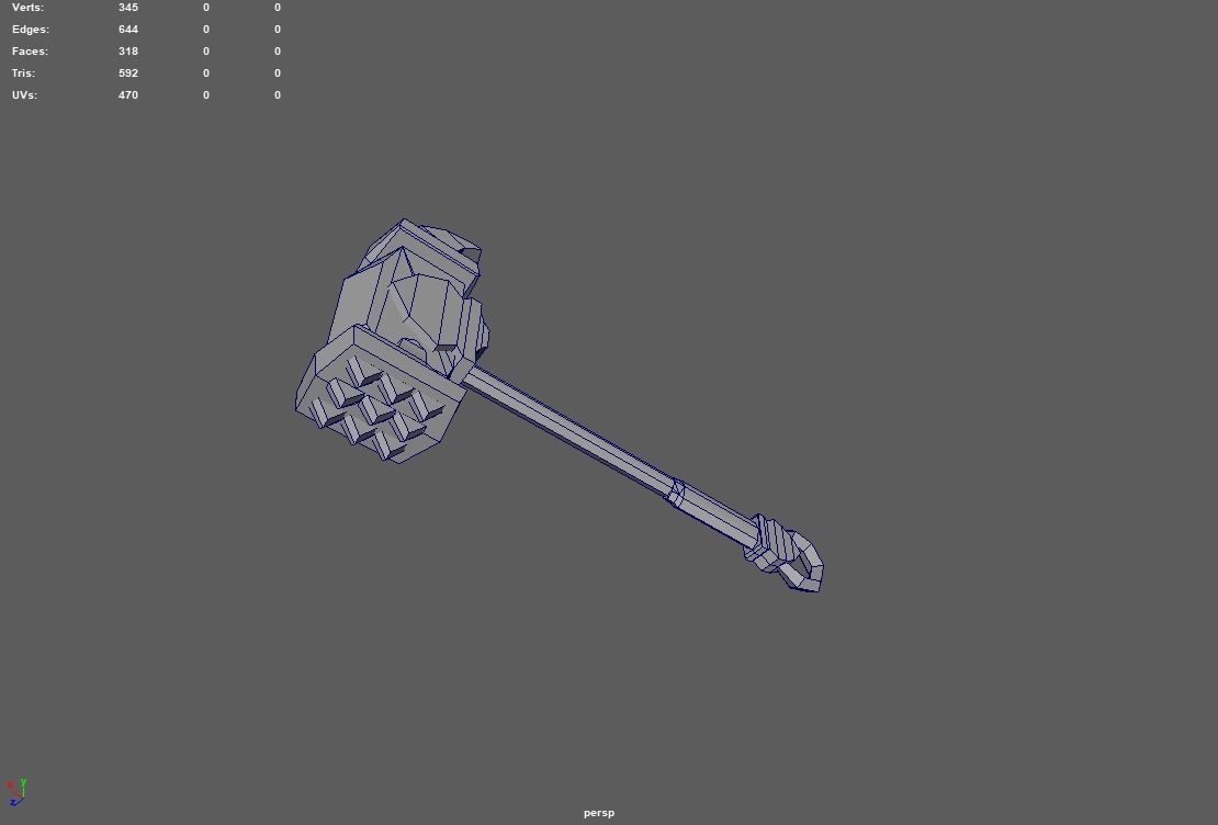 Hand Painted Low Poly Poppy Hammer Free low-poly 3D model_5