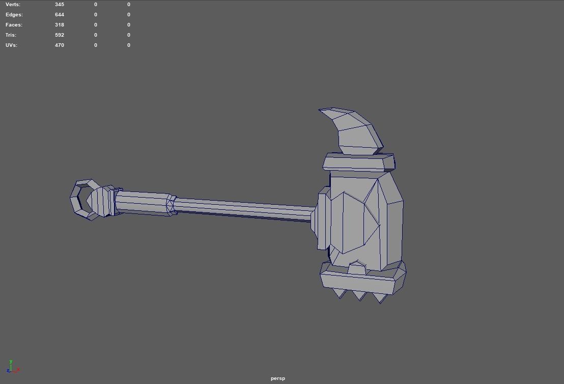 Hand Painted Low Poly Poppy Hammer Free low-poly 3D model_4